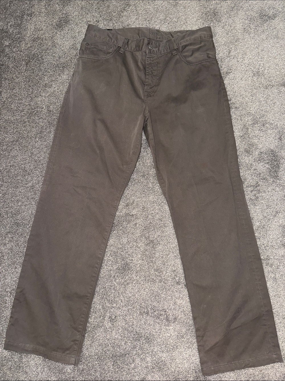 7 For All Mankind Dark Khaki Straight-Leg